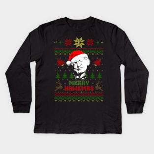 Stephen Hawking Merry Hawkmas Kids Long Sleeve T-Shirt